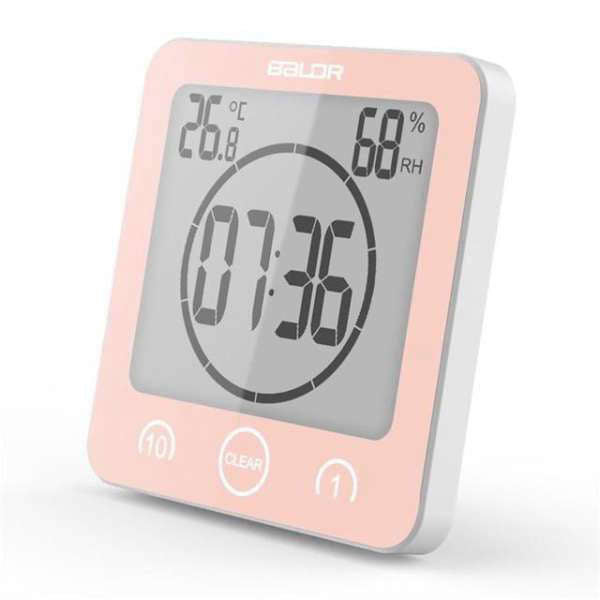 Orologio digitale da bagno con ventosa
