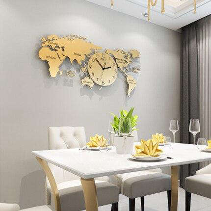 Orologio da Parete Adesivo Grande Mappamondo