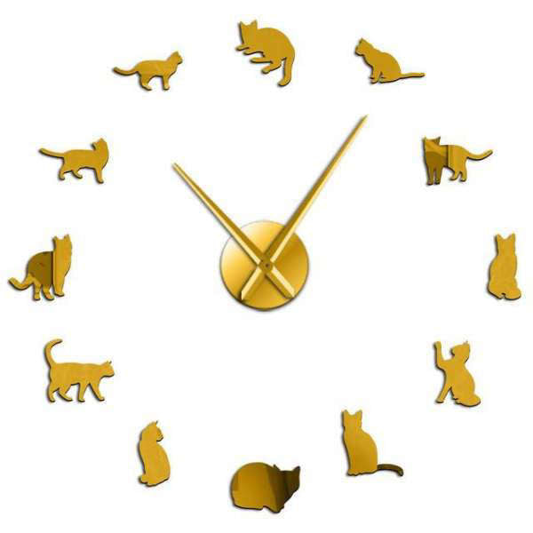 Orologio da parete adesivo con gattini