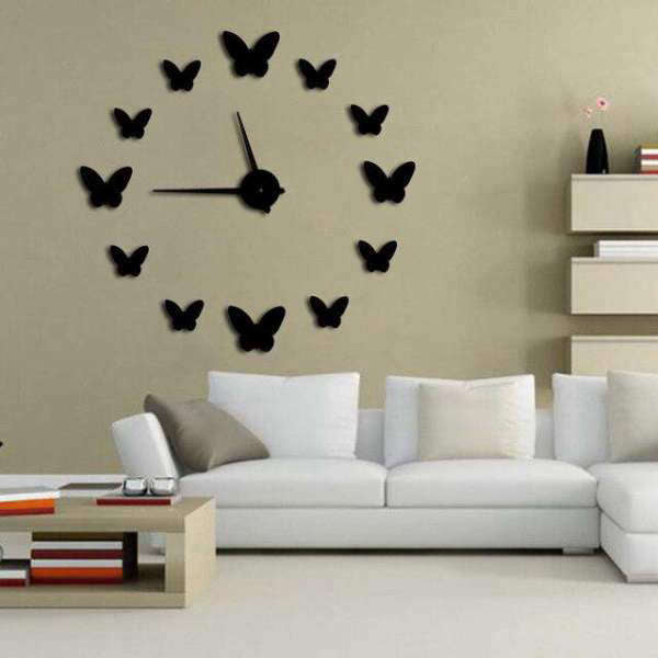 Orologio da parete adesivo con farfalle
