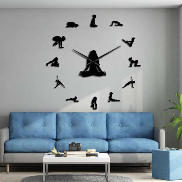 Orologio da parete adesivo posizioni Yoga