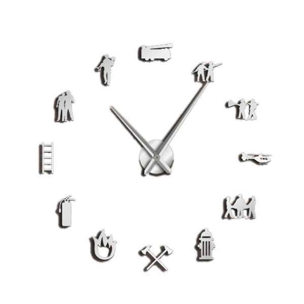 Orologio adesivo da muro tema pompieri