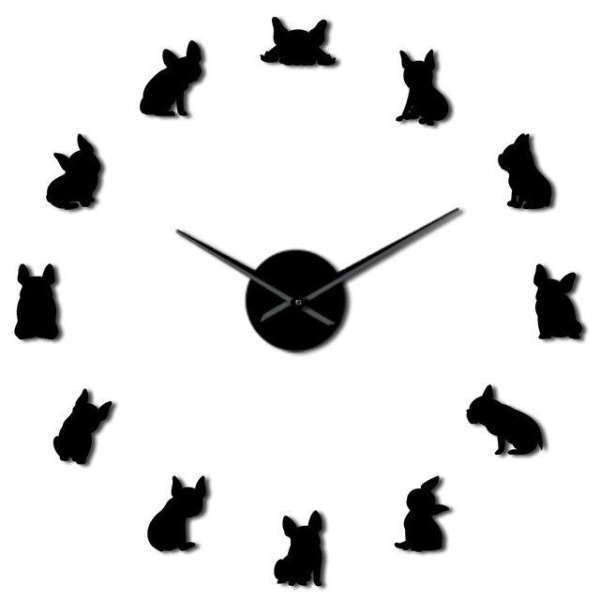 Orologio da parete adesivo bulldog francesi