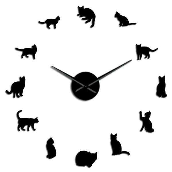 Orologio da parete adesivo con gattini