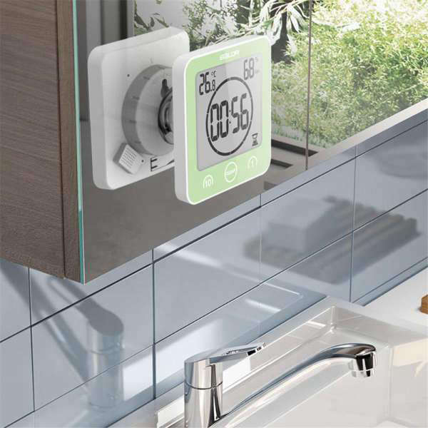 Orologio digitale da bagno con ventosa