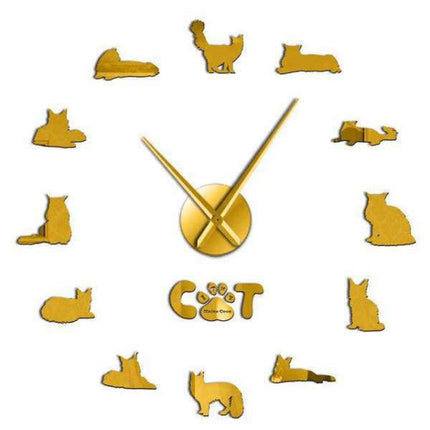 Orologio da parete adesivo 3D gatti