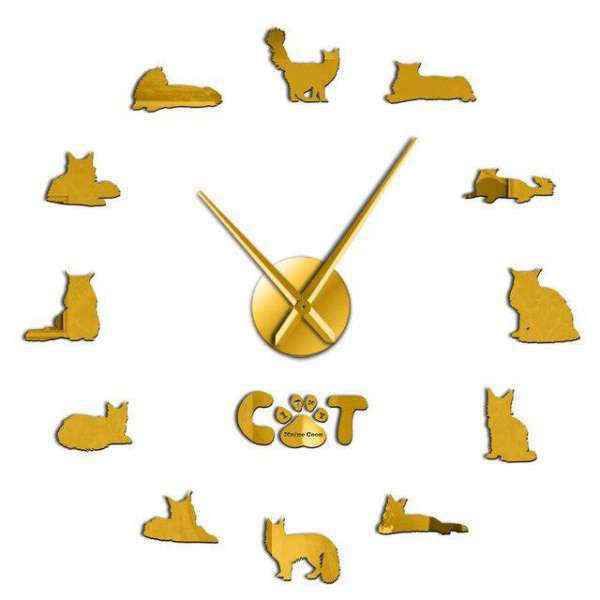 Orologio da parete adesivo 3D gatti