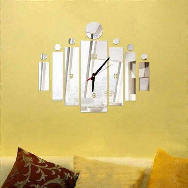 Orologio da parete specchio design rettangolare