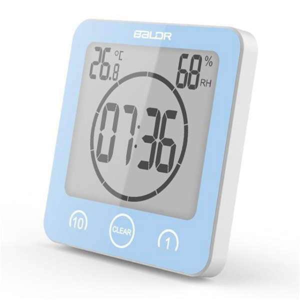 Orologio digitale da bagno con ventosa