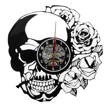 Orologio in vinile steampunk con teschio