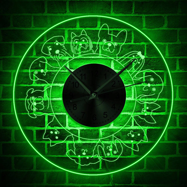 Orologio da parete a LED razze cani
