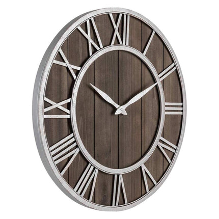 Orologio da parete industriale legno e ferro