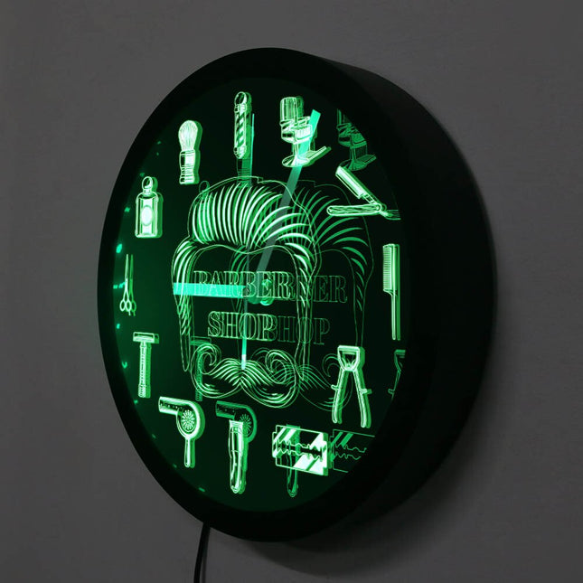 Orologio luminoso LED per barber shop