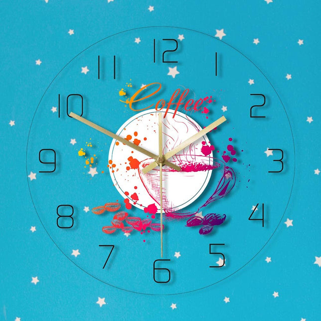 Orologio da parete a LED caffè