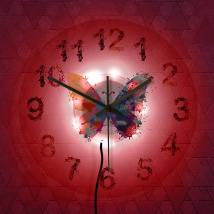 Orologio da parete a LED farfalle