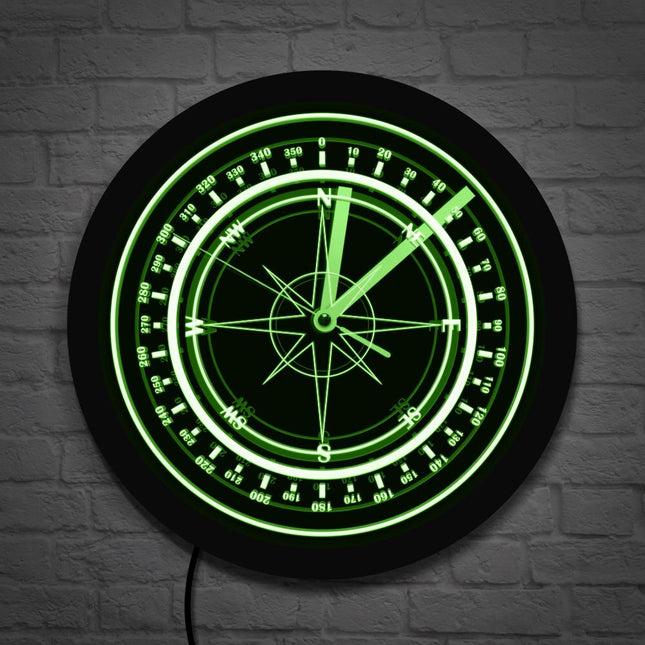 Orologio da parete LED design bussola