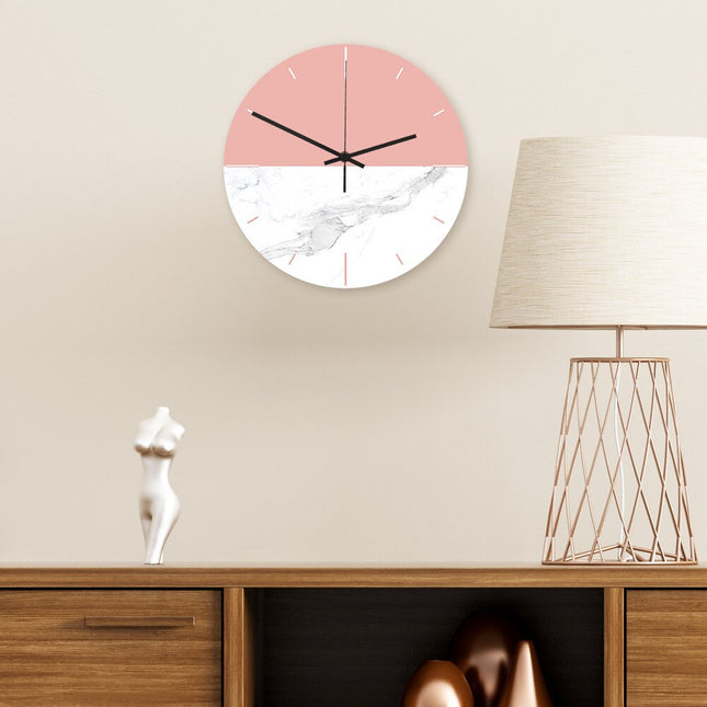 Orologio da parete rosa effetto marmo