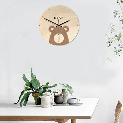 Orologio da parete legno orso per bambini
