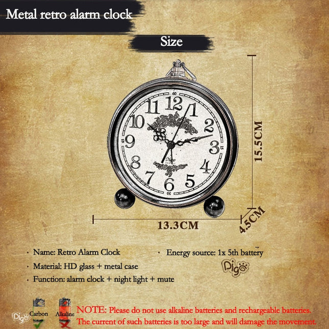 Sveglia da tavolo vintage rotonda dorata