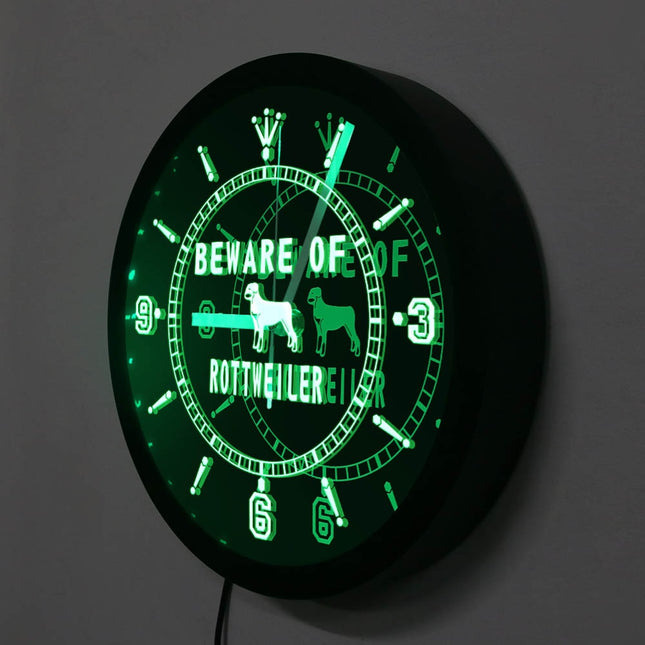 Orologio da parete a LED cane Rottweiler