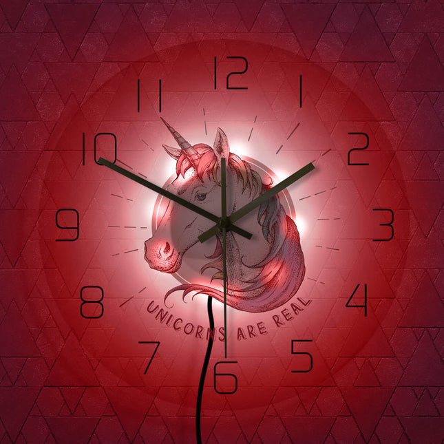 Orologio da parete a LED unicorno
