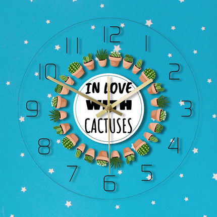 Orologio da parete a LED cactus