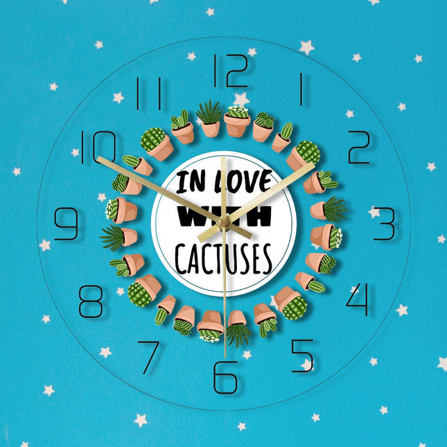 Orologio da parete a LED cactus