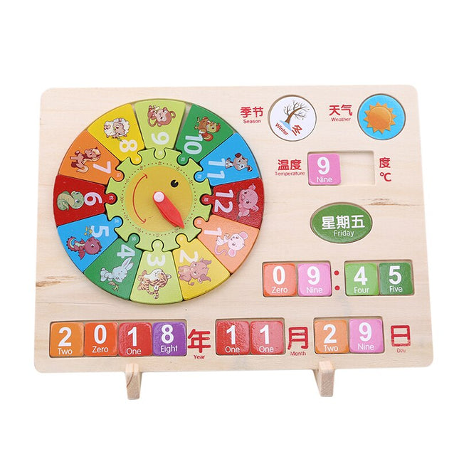 Gioco orologio calendario educativo in legno