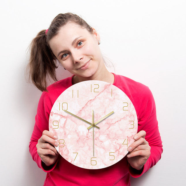Orologio da parete marmo rosa dorato