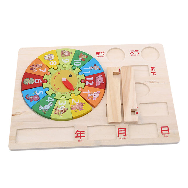 Gioco orologio calendario educativo in legno