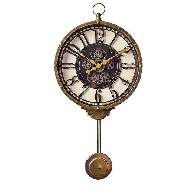 Orologio a pendolo con meccanismo visibile