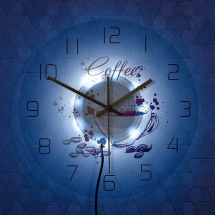 Orologio da parete a LED caffè