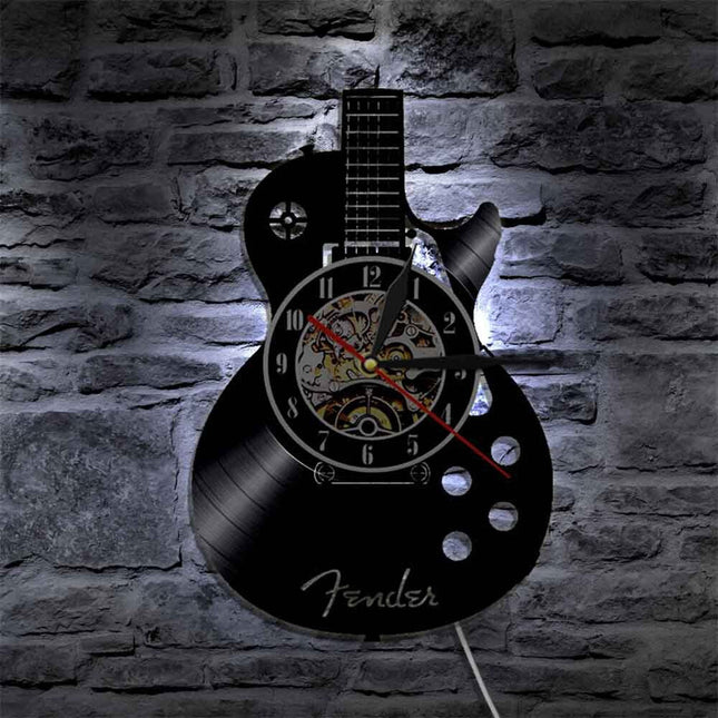 Orologio vinile a forma di chitarra