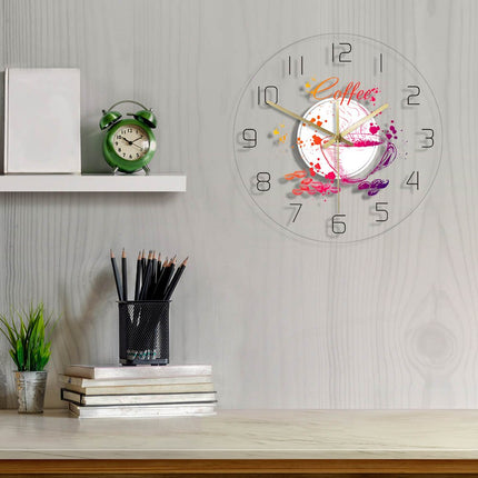 Orologio da parete a LED caffè