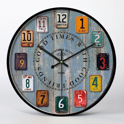 Orologio da parete vintage targhe americane