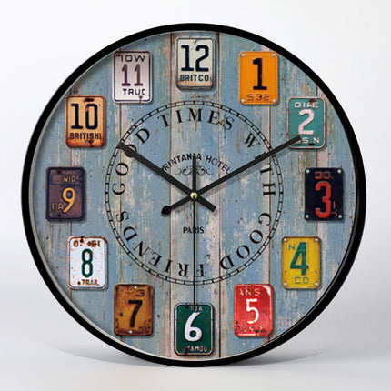 Orologio da parete vintage targhe americane