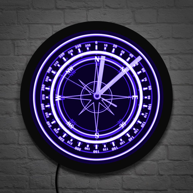 Orologio da parete LED design bussola