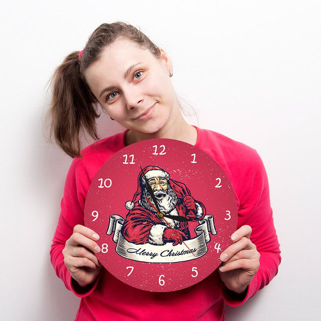 Orologio da parete rosso tema natalizio