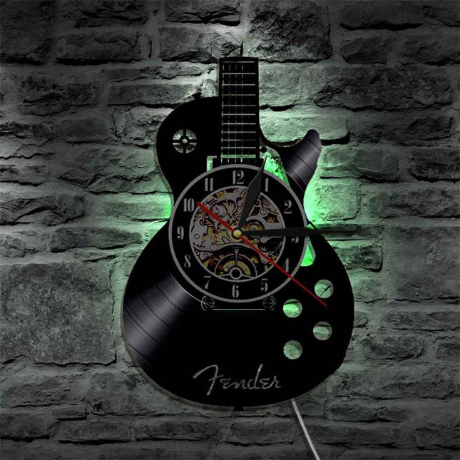 Orologio vinile a forma di chitarra
