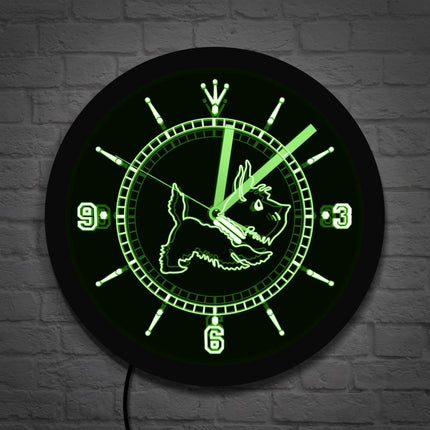 Orologio da parete a LED cane terrier