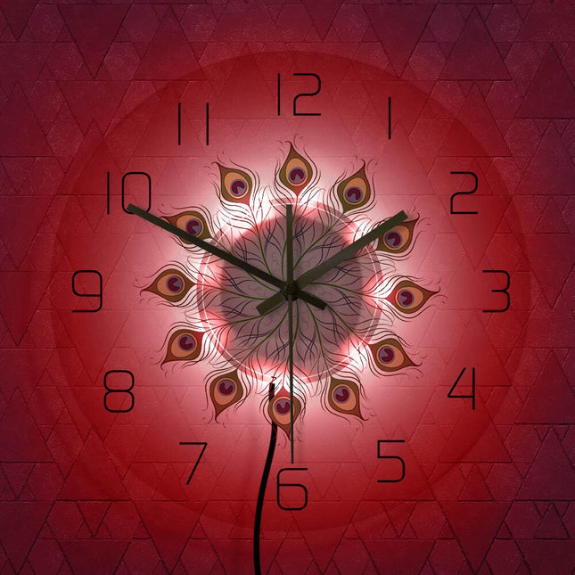 Orologio da parete a LED pavone