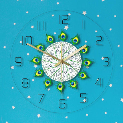 Orologio da parete a LED pavone