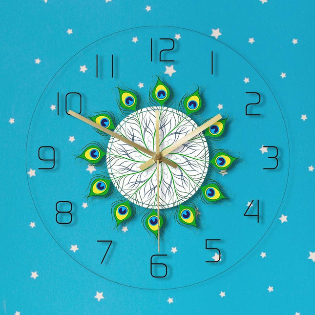 Orologio da parete a LED pavone
