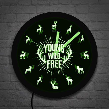 Orologio da parete LED tema cervo