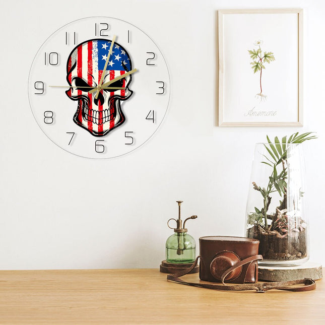 Orologio da muro LED teschio USA