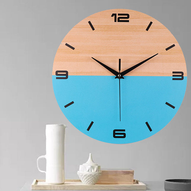 Orologio da parete in legno bicolore blu
