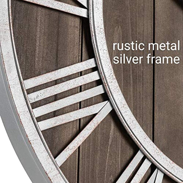 Orologio da parete industriale legno e ferro