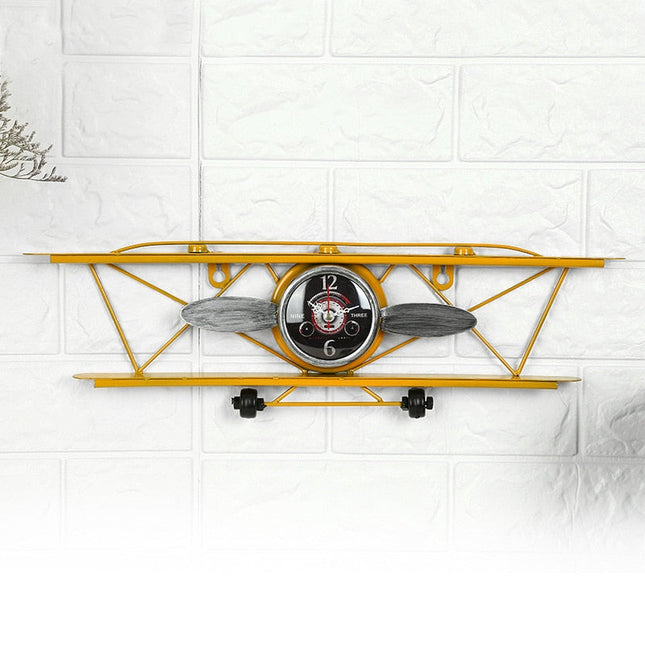 Orologio da parete vintage a forma di aereo