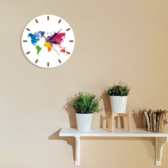 Orologio da parete mappamondo colorato