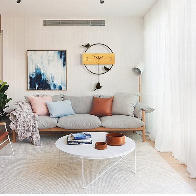 Orologio da parete moderno con uccelli